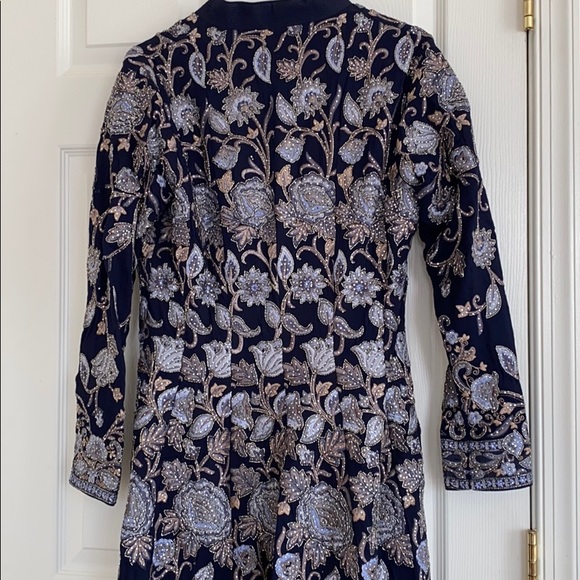 Heavy embroidered gown. Navy blue. Brand new. - Picture 9 of 14